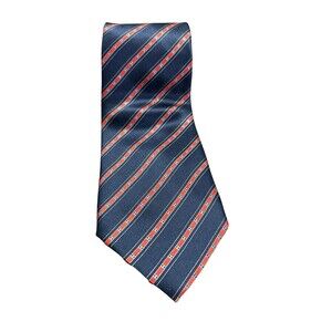 Vintage Bernini Beverly Hills Red Blue Striped Silk Tie EUC!